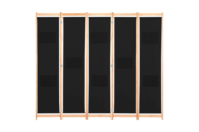 Romdeler 5 paneler svart 200x170x4 cm stoff - Innredning - Romdelere - Skjermvegg