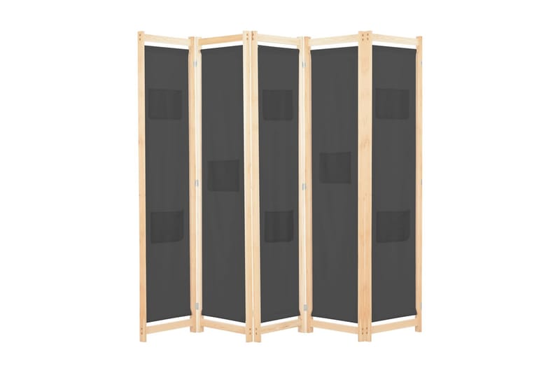 Romdeler 5 paneler grå 200x170x4 cm stoff - Innredning - Romdelere - Skjermvegg