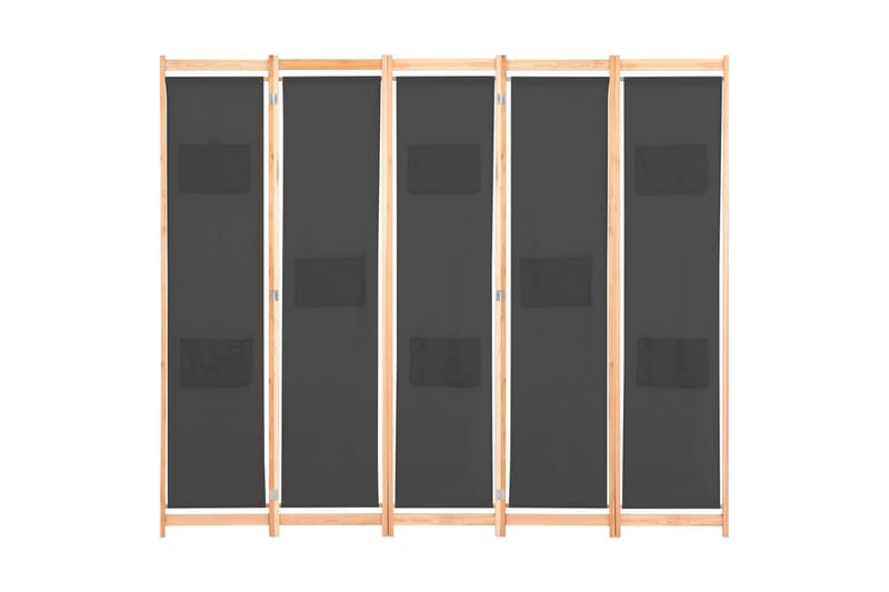 Romdeler 5 paneler grå 200x170x4 cm stoff - Innredning - Romdelere - Skjermvegg