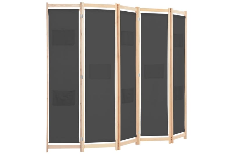 Romdeler 5 paneler grå 200x170x4 cm stoff - Innredning - Romdelere - Skjermvegg