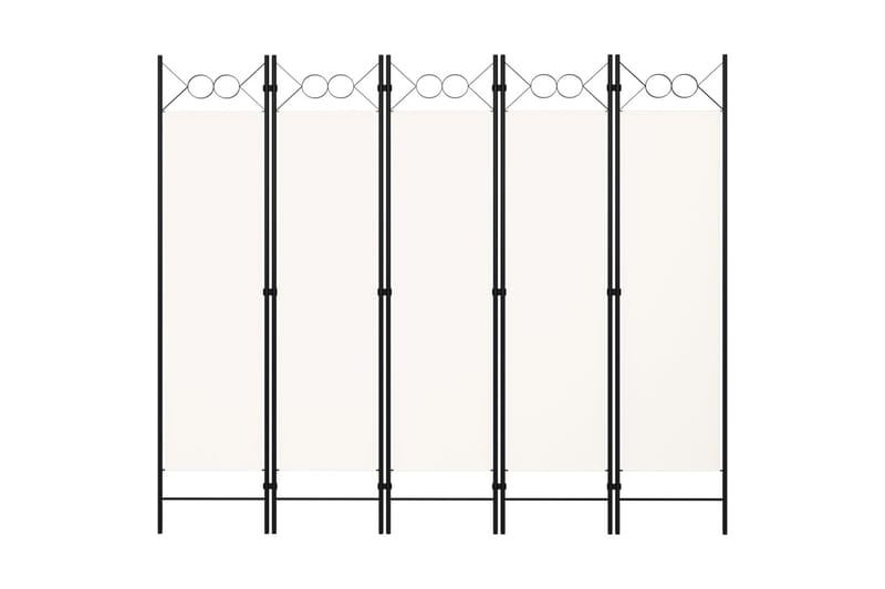 Romdeler 5 paneler hvit 200x180 cm - Skjermvegg - Romdelere