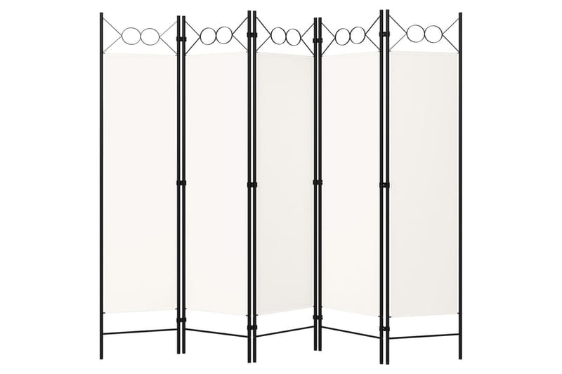 Romdeler 5 paneler hvit 200x180 cm - Innredning - Romdelere - Skjermvegg