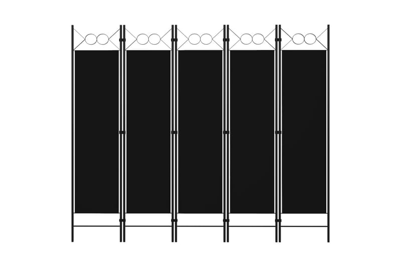 Romdeler 5 paneler svart 200x180 cm - Innredning - Romdelere - Skjermvegg