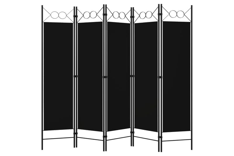 Romdeler 5 paneler svart 200x180 cm - Innredning - Romdelere - Skjermvegg