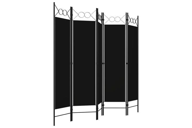 Romdeler 5 paneler svart 200x180 cm - Innredning - Romdelere - Skjermvegg