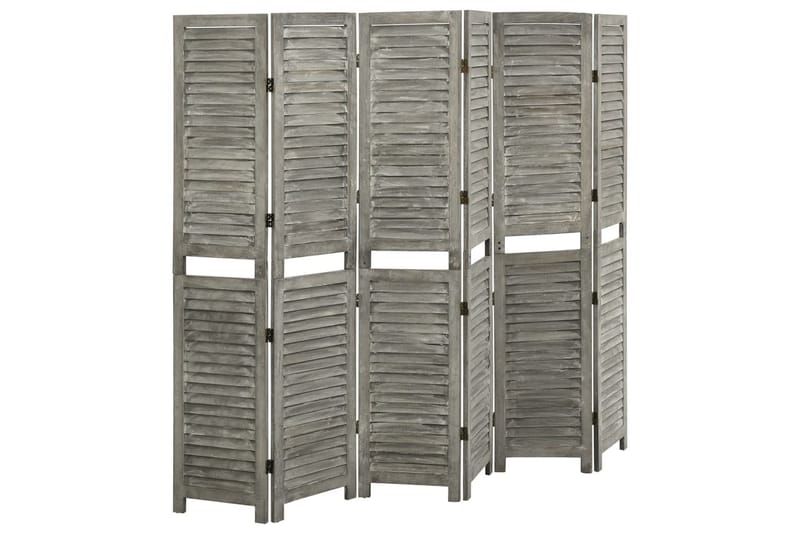 Romdeler 5 paneler grå 214x166 cm heltre - Grå - Innredning - Romdelere - Skjermvegg