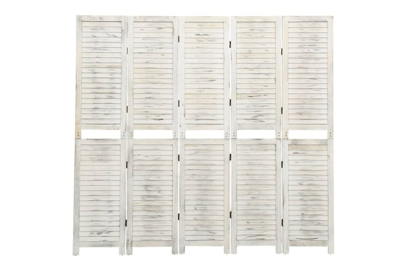 Romdeler 5 paneler antikk hvit 178,5x166 cm heltre - Hvit - Innredning - Romdelere - Skjermvegg