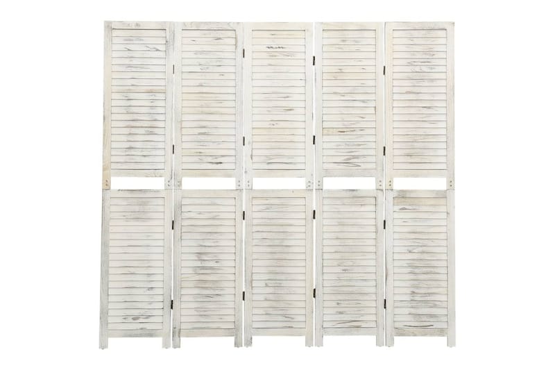 Romdeler 5 paneler antikk hvit 178,5x166 cm heltre - Hvit - Skjermvegg - Romdelere