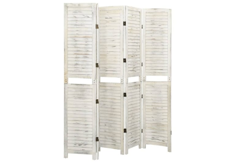 Romdeler 5 paneler antikk hvit 178,5x166 cm heltre - Hvit - Innredning - Romdelere - Skjermvegg
