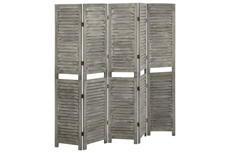 Romdeler 5 paneler grå 179x166 cm heltre - Grå - Skjermvegg - Romdelere