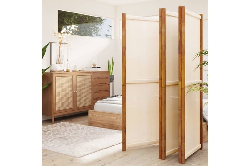 Romdeler 5 paneler kremhvit 350x180 cm - Krem - Innredning - Romdelere - Skjermvegg