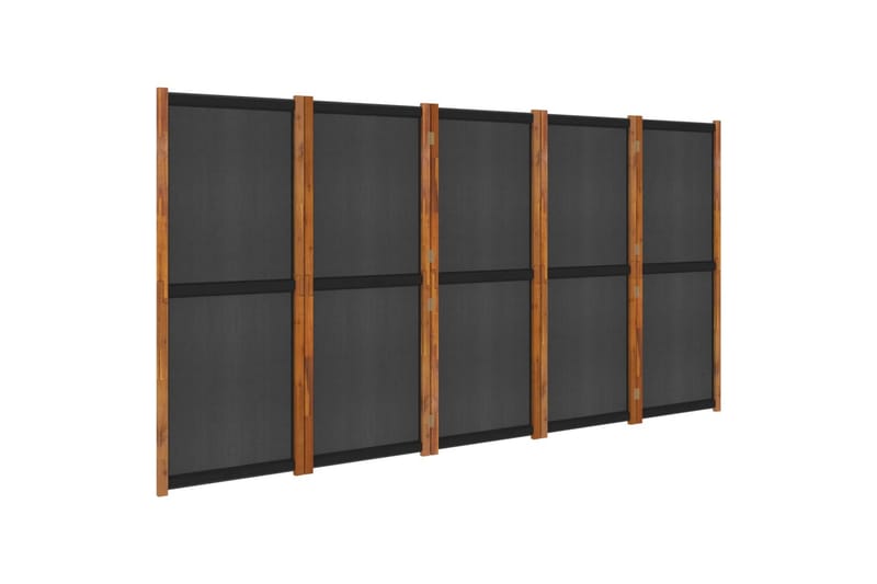 Romdeler 5 paneler svart 350x180 cm - Svart - Skjermvegg - Romdelere