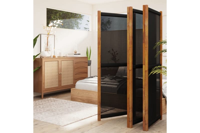 Romdeler 5 paneler svart 350x180 cm - Svart - Innredning - Romdelere - Skjermvegg