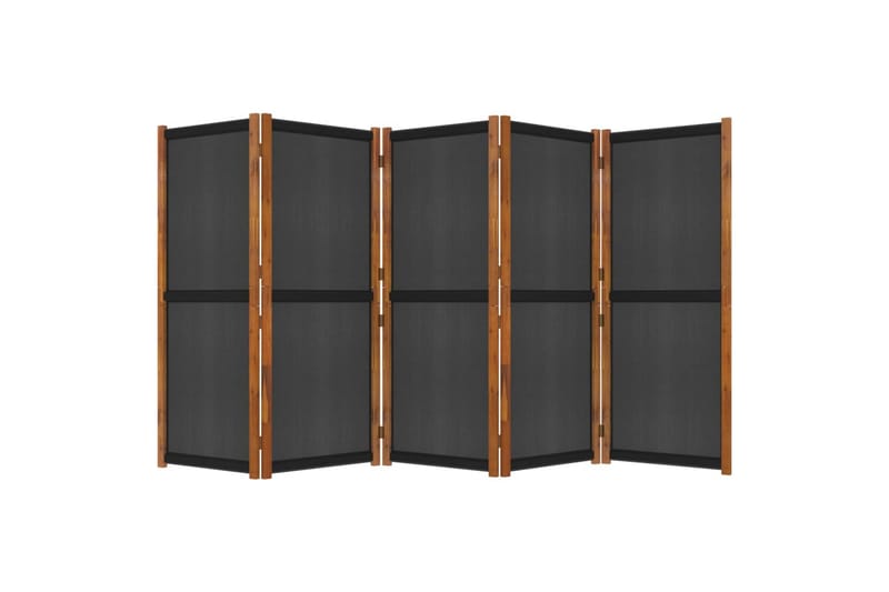 Romdeler 5 paneler svart 350x180 cm - Svart - Skjermvegg - Romdelere