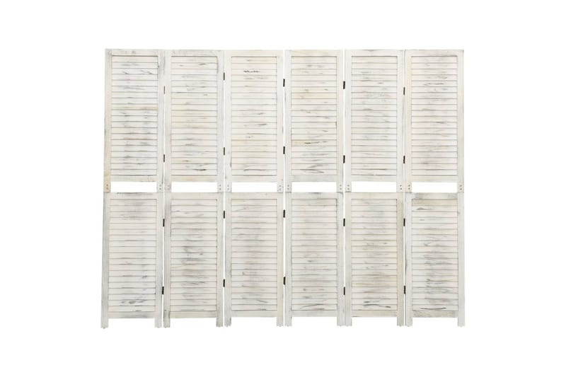 Romdeler 5 paneler antikk hvit 215x166 cm heltre - Hvit - Innredning - Romdelere - Skjermvegg