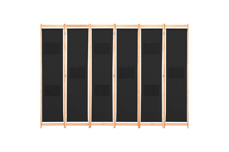 Romdeler 6 paneler svart 240x170x4 cm stoff - Innredning - Romdelere - Skjermvegg
