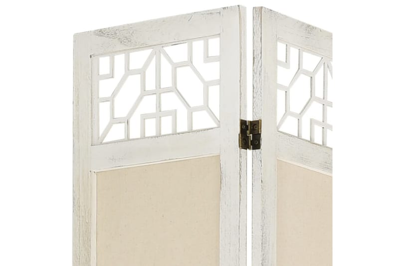 Romdeler 6 paneler kremhvit 210x165 cm stoff - Krem - Innredning - Romdelere - Skjermvegg
