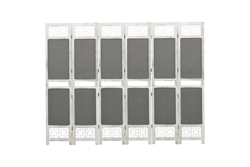 Romdeler 6 paneler grå 210x165 cm stoff - Grå - Skjermvegg - Romdelere
