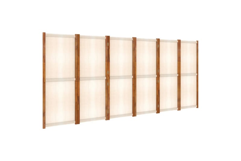 Romdeler 6 paneler kremhvit 420x180 cm - Krem - Skjermvegg - Romdelere
