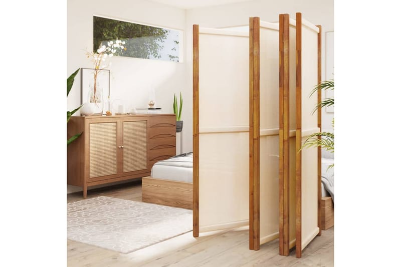 Romdeler 6 paneler kremhvit 420x180 cm - Krem - Innredning - Romdelere - Skjermvegg
