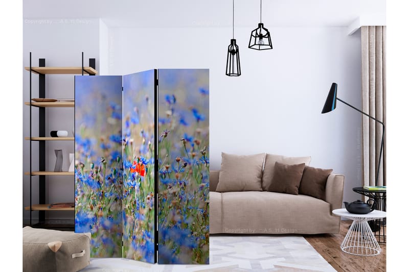 Romdeler A Sky-Colored Meadow - Cornflowers - Artgeist sp. z o. o. - Innredning - Romdelere - Bretteskjerm