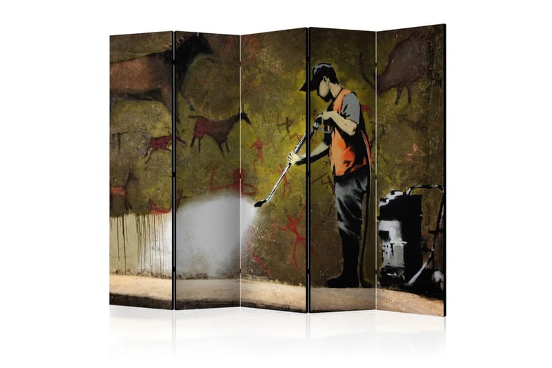 Romdeler - Banksy - Cave Painting II 225x172 - Artgeist sp. z o. o. - Innredning - Romdelere - Bretteskjerm