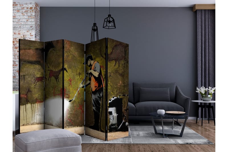 Romdeler - Banksy - Cave Painting II 225x172 - Artgeist sp. z o. o. - Innredning - Romdelere - Bretteskjerm