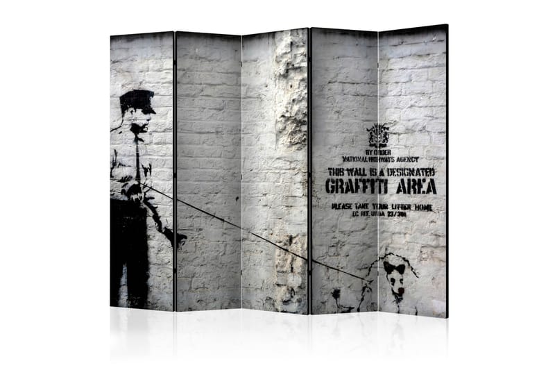 Romdeler - Banksy Graffiti Area II 225x172 - Artgeist sp. z o. o. - Innredning - Romdelere - Bretteskjerm