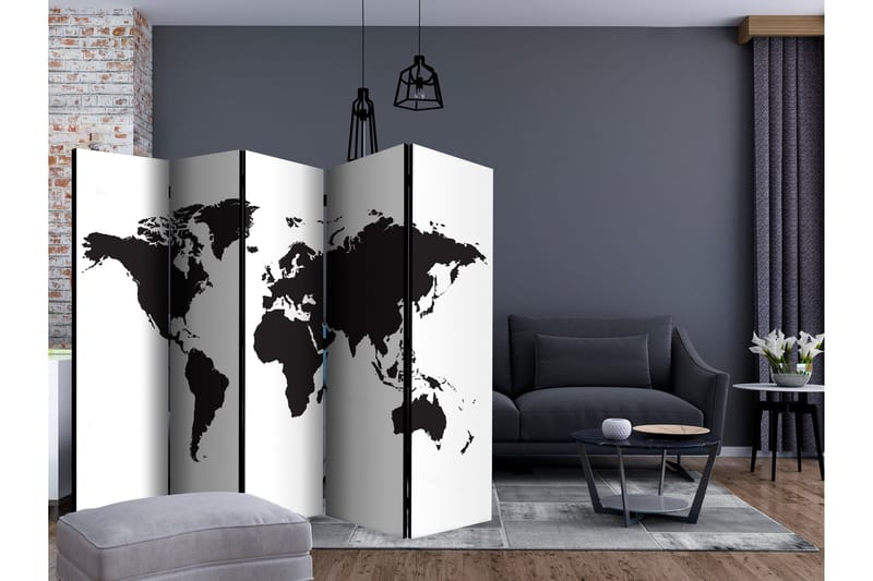 Romdeler - Black & White World II 225x172 - Artgeist sp. z o. o. - Innredning - Romdelere - Bretteskjerm