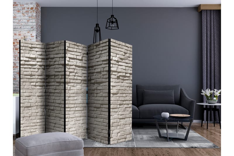 Romdeler - Brick Wall: Minimalism II 225x172 - Artgeist sp. z o. o. - Innredning - Romdelere - Bretteskjerm