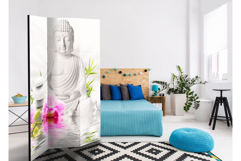Romdeler Buddha And Orchids 135x172 - Artgeist sp. z o. o. - Innredning - Romdelere - Bretteskjerm