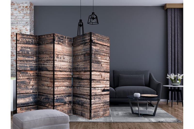 Romdeler - Burnt Boards II 225x172 - Artgeist sp. z o. o. - Innredning - Romdelere - Bretteskjerm