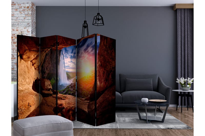 Romdeler - Cave Seljalandsfoss Waterfal II 225x172 - Artgeist sp. z o. o. - Innredning - Romdelere - Bretteskjerm
