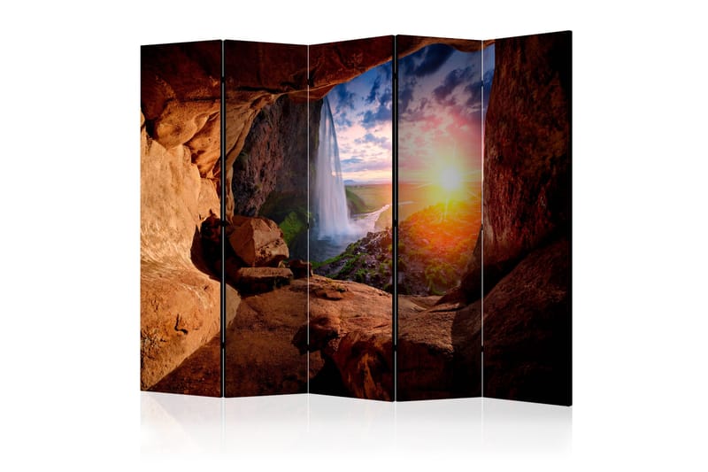 Romdeler - Cave Seljalandsfoss Waterfal II 225x172 - Artgeist sp. z o. o. - Innredning - Romdelere - Bretteskjerm