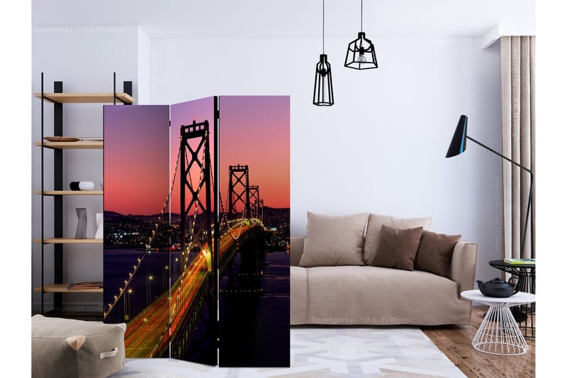 Romdeler - Charming evening in San Francisco 135x172 - Artgeist sp. z o. o. - Innredning - Romdelere - Bretteskjerm