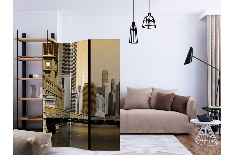 Romdeler - Chicago's bridge 135x172 - Artgeist sp. z o. o. - Innredning - Romdelere - Bretteskjerm