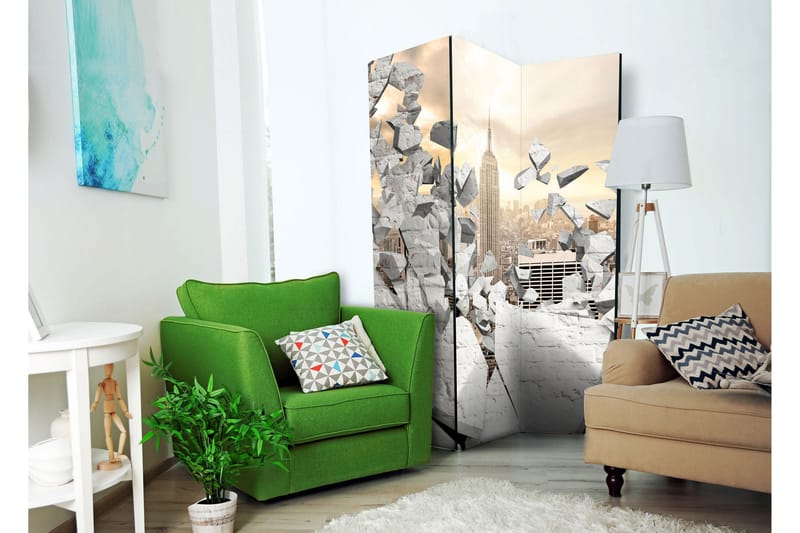 Romdeler City Behind The Wall 135x172 - Artgeist sp. z o. o. - Innredning - Romdelere - Bretteskjerm