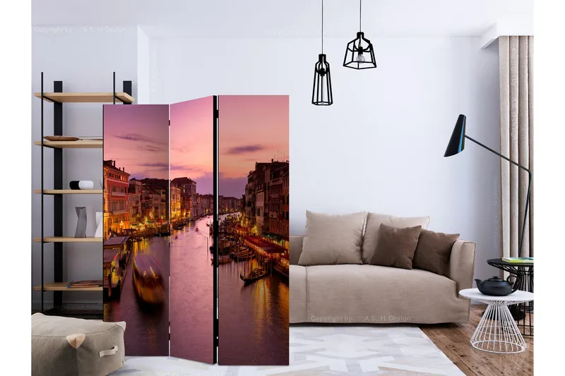 Romdeler City of Lovers, Venice by Night - Artgeist sp. z o. o. - Innredning - Romdelere - Bretteskjerm