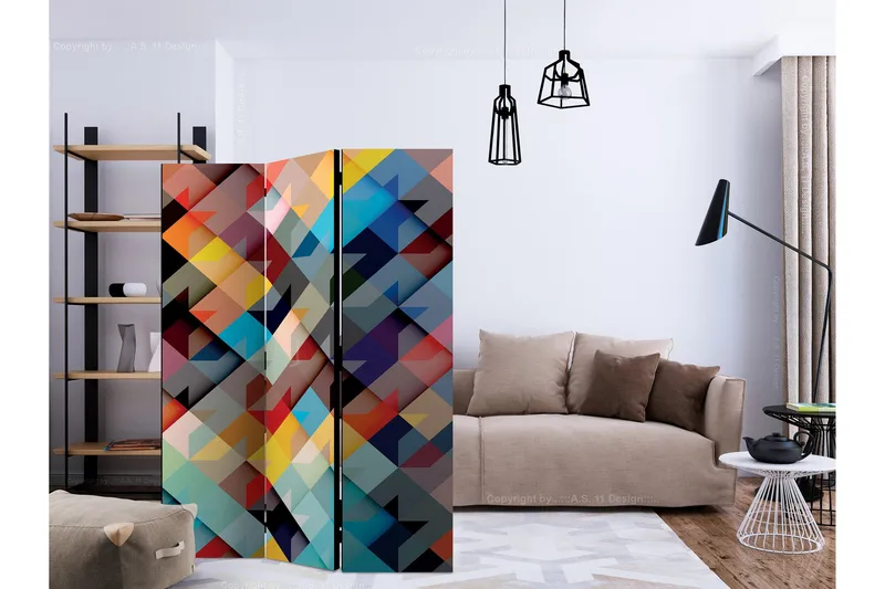 Romdeler - Color Patchwork 135x172 - Artgeist sp. z o. o. - Innredning - Romdelere - Bretteskjerm