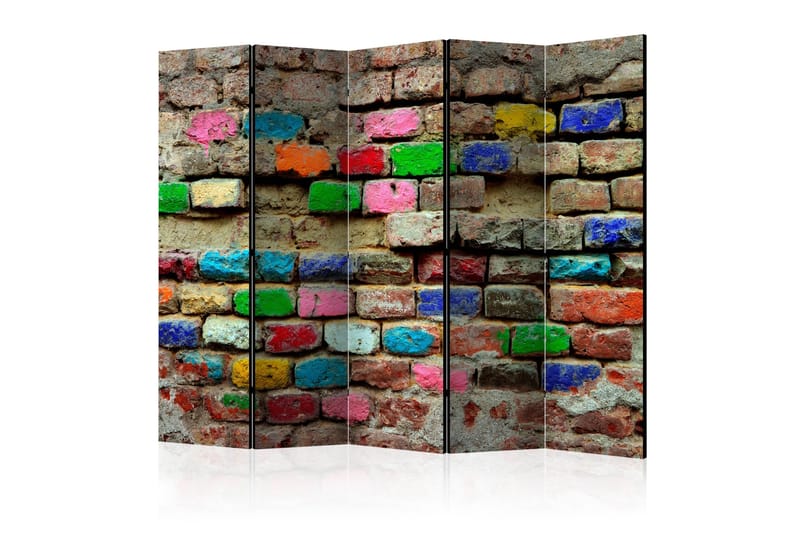 Romdeler - Colorful Bricks II 225x172 - Artgeist sp. z o. o. - Innredning - Romdelere - Bretteskjerm