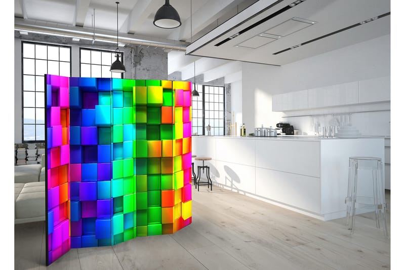 Romdeler Colourful Cubes 225x172 - Artgeist sp. z o. o. - Bretteskjerm - Romdelere