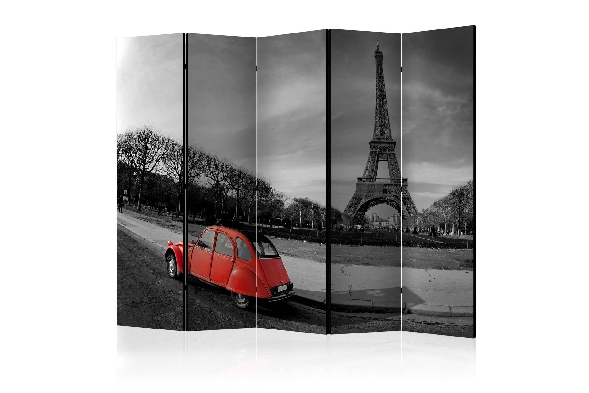 Romdeler - Eiffel Tower and red car II 225x172 - Artgeist sp. z o. o.
