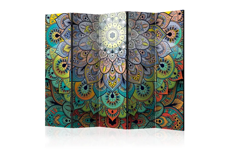 Romdeler Fargerik Stained Glass II 222x517 cm - Artgeist sp. z o. o. - Innredning - Romdelere - Bretteskjerm