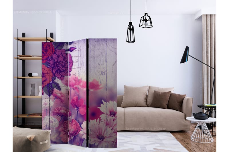 Romdeler - Flowers Memories 135x172 - Artgeist sp. z o. o. - Innredning - Romdelere - Bretteskjerm