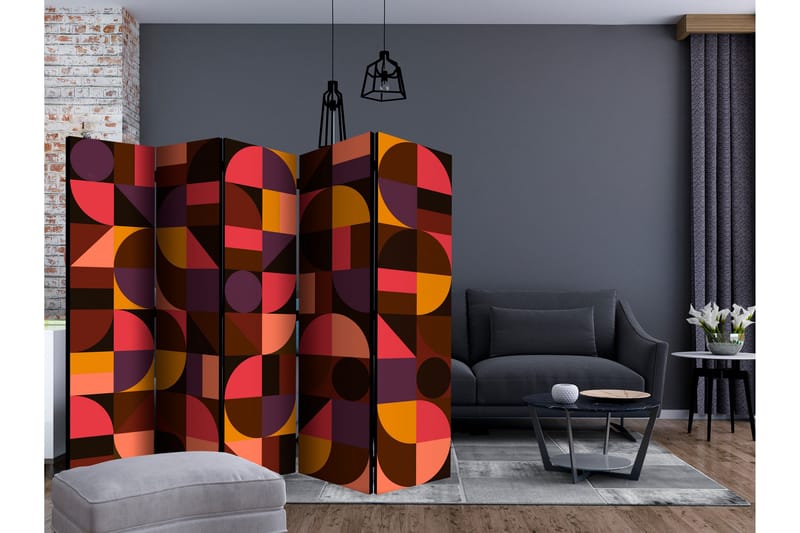Romdeler Geometric Mosaic Red II - Artgeist sp. z o. o. - Innredning - Romdelere - Bretteskjerm