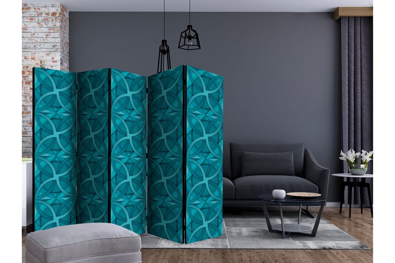 Romdeler Geometric Turquoise II - Artgeist sp. z o. o. - Innredning - Romdelere - Bretteskjerm