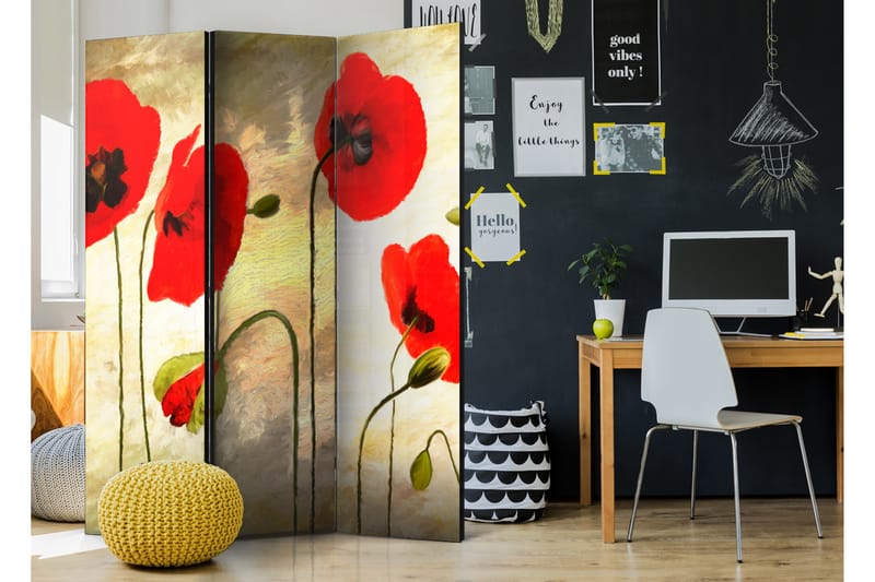 Romdeler Golden Field Of Poppies 135x172 - Artgeist sp. z o. o. - Innredning - Romdelere - Bretteskjerm