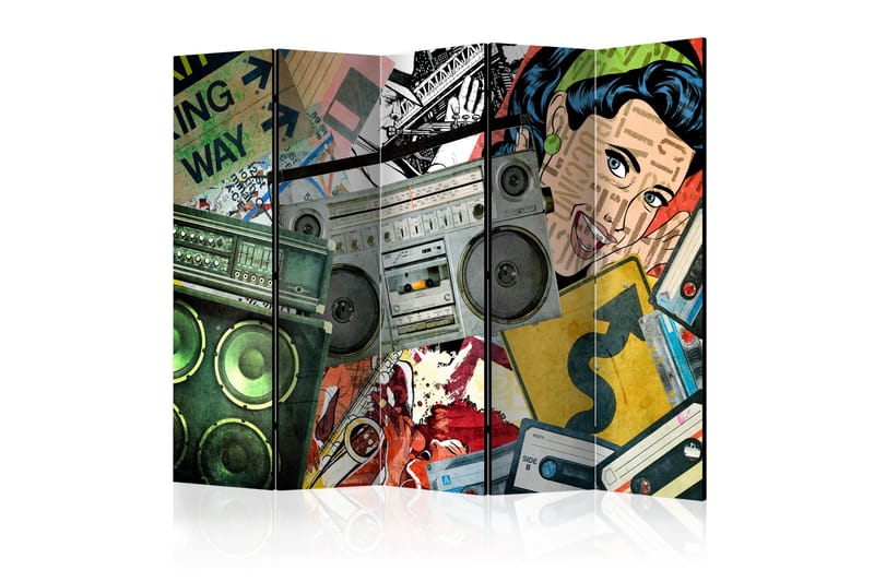 Romdeler - Graffiti girl II 225x172 - Artgeist sp. z o. o. - Innredning - Romdelere - Bretteskjerm