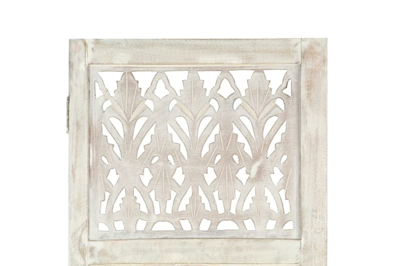 Romdeler håndskåret 5 paneler hvit 200x165 cm heltre mango - Innredning - Romdelere - Skjermvegg