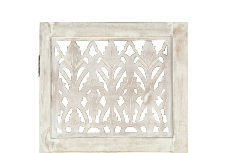 Romdeler håndskåret 5 paneler hvit 200x165 cm heltre mango - Skjermvegg - Romdelere